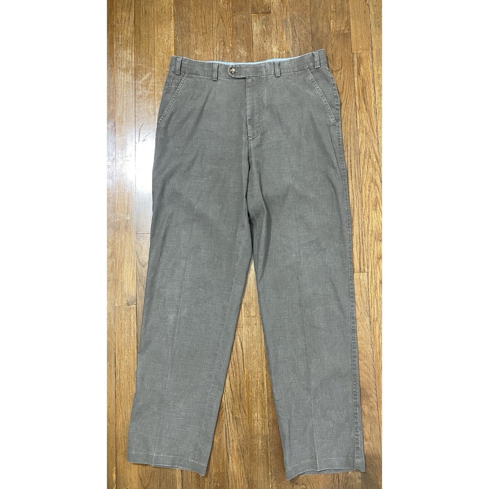 Hiltl Ultimate Trouser Mark Shale Men's Pants Cotton Flax Blend 35x33 Chino